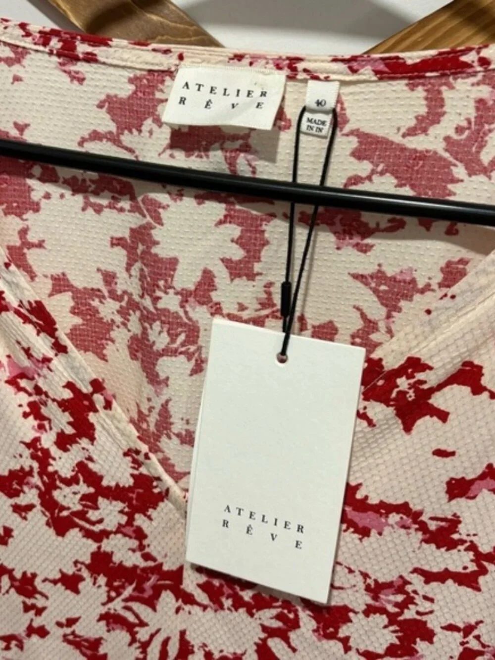 NWT Atelier Rêve Alais Midi Dress | Red & White Floral | Size 8  $179.00 CAN - Picture 4 of 11